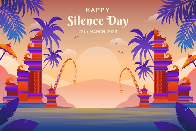 Free vector gradient background for nyepi celebration