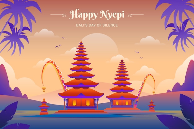 Gradient background for nyepi celebration