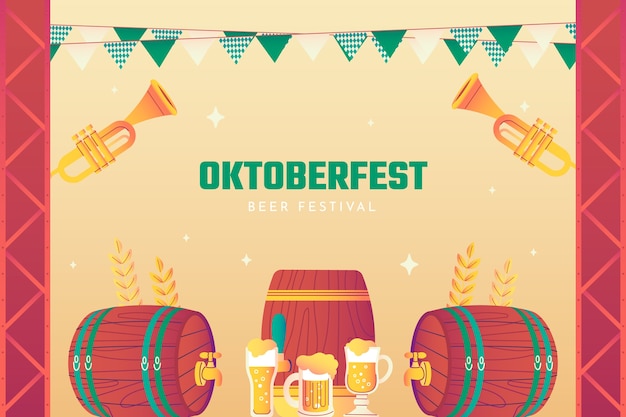 Градиентный фон для празднования пивного фестиваля Oktoberfest