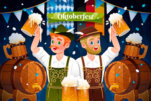 Free vector gradient background for oktoberfest beer festival celebration