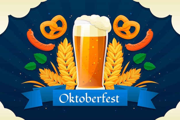 Vettore gratuito sfondo sfumato per il festival dell'oktoberfest