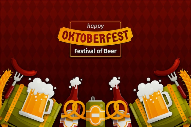 Free vector gradient background for oktoberfest festival