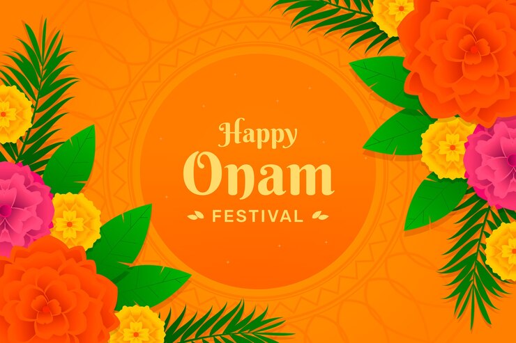 Free Vector gradient background for onam celebration