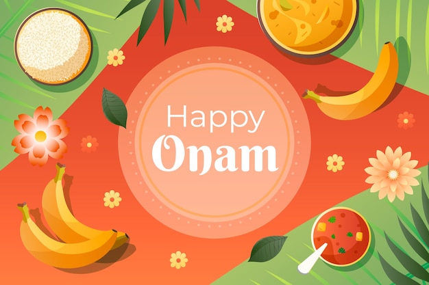 Vettore gratuito sfondo sfumato per la celebrazione di onam