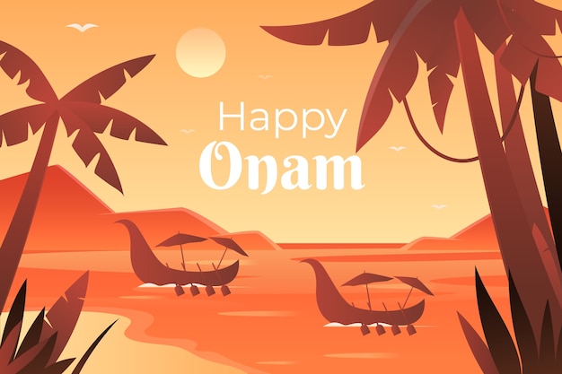 Free vector gradient background for onam celebration