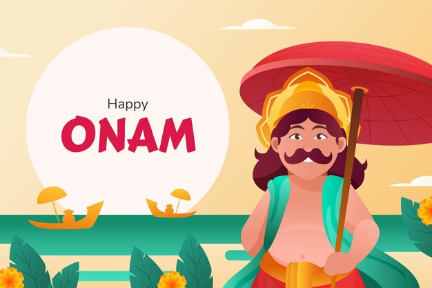 Gradient background for onam festival celebration