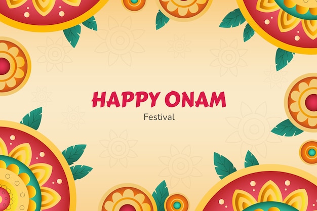 Free vector gradient background for onam festival celebration