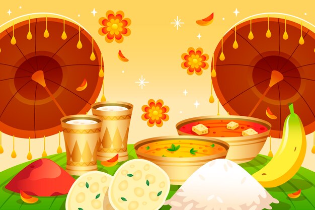 onam 축제 축하 그라데이션 배경