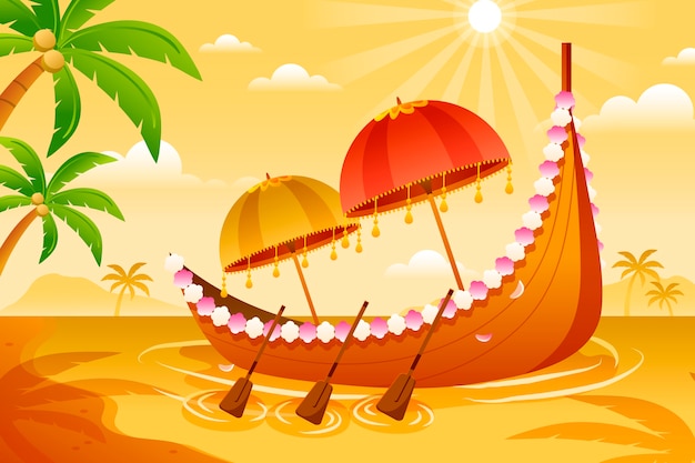 Gradient background for onam festival celebration