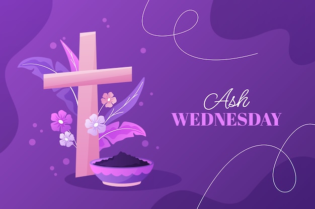 Gradient background for religious ash wednesday celebration