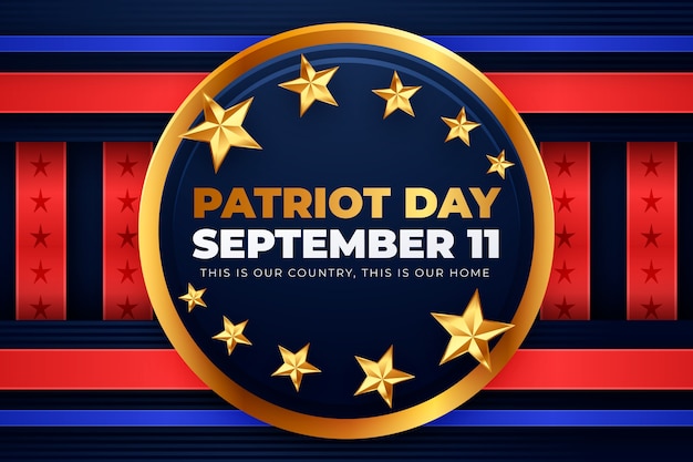 Free vector gradient background for september 11 patriot day celebration