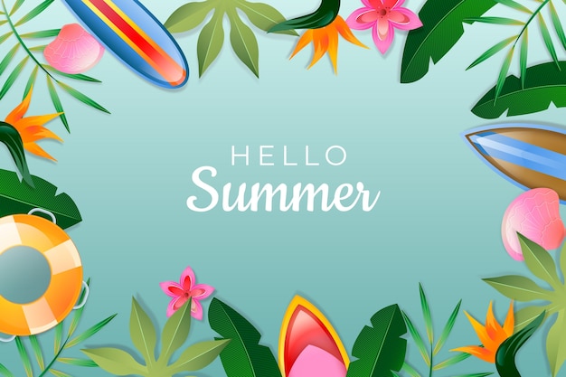 Free vector gradient background for summer season