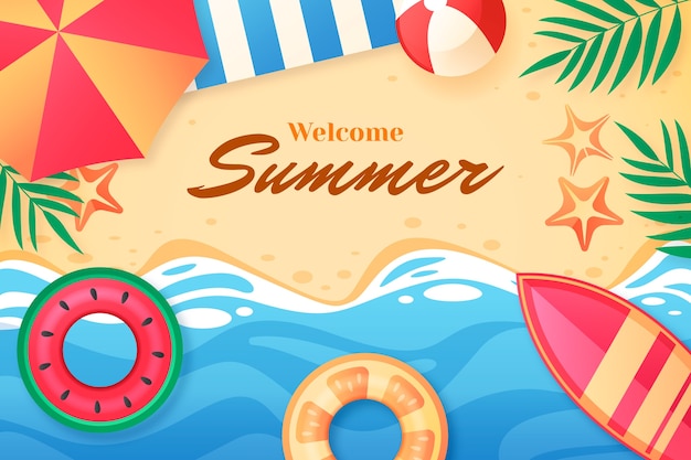 Free vector gradient background for summer season