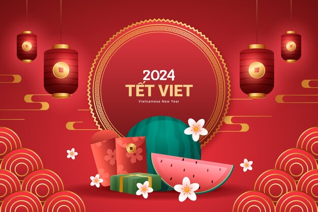 Gradient background for tet new year celebration