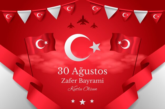 Gradient background for turkish armed forces day celebration