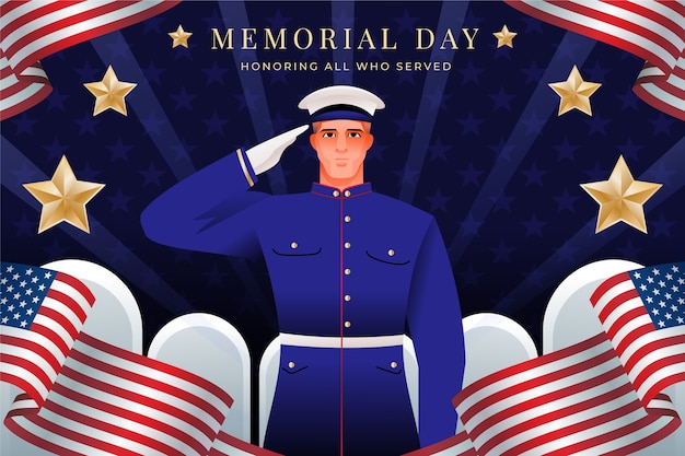 Gradient background for usa memorial day celebration