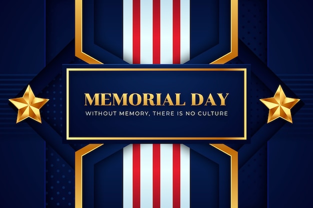 Free vector gradient background for usa memorial day celebration