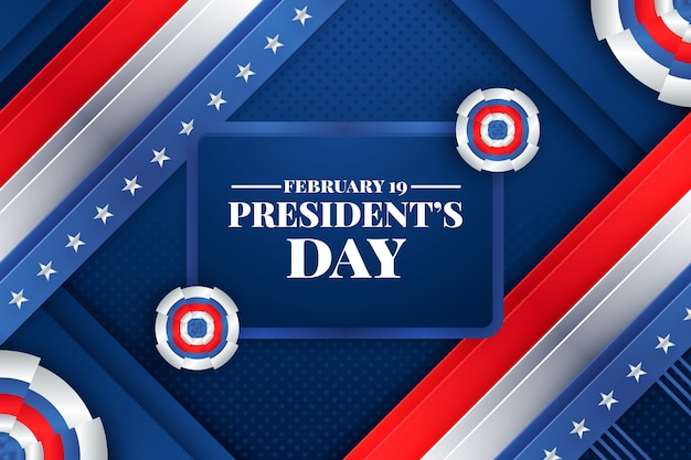 Free vector gradient background for usa presidents day holiday