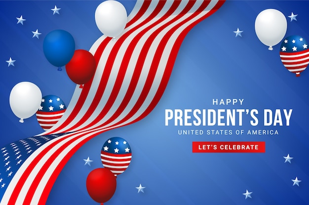 Free vector gradient background for usa presidents day