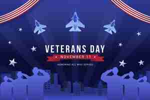 Free vector gradient background for usa veterans day holiday