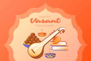 Free vector gradient background for vasant panchami festival