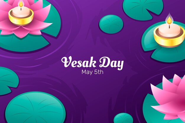 Free vector gradient background for vesak day festival celebration