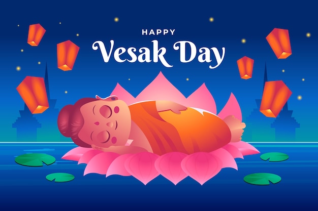 vesak 祭りのお祝いのグラデーションの背景