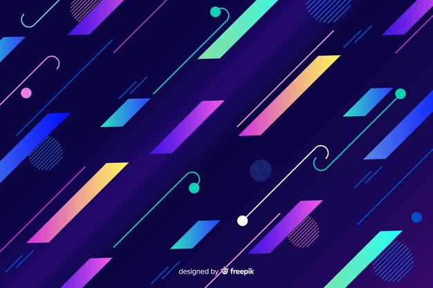 Gradient background with dynamic shapes