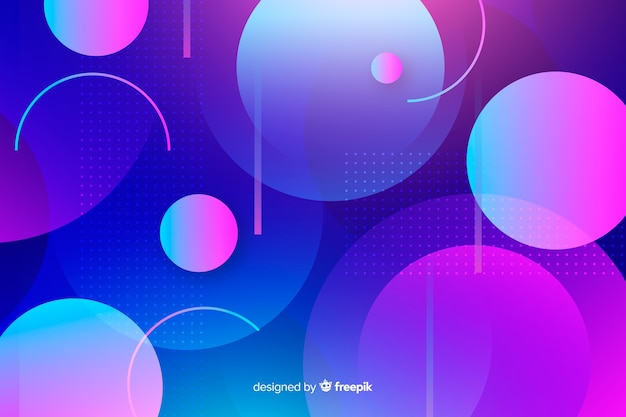 Gradient background with geometric shapes