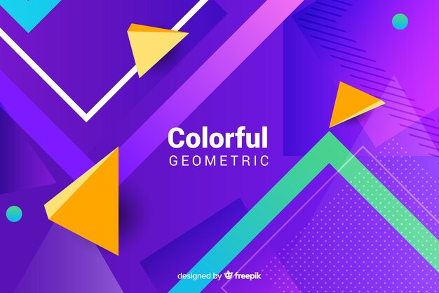 Gradient background with geometric shapes