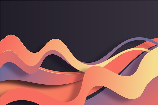 Free vector gradient background with wavy shapes