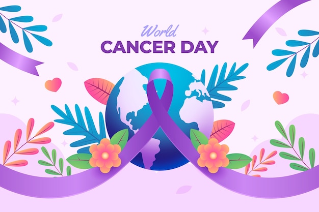 Gradient background for world cancer day awareness