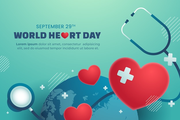 Free vector gradient background for world heart day awareness