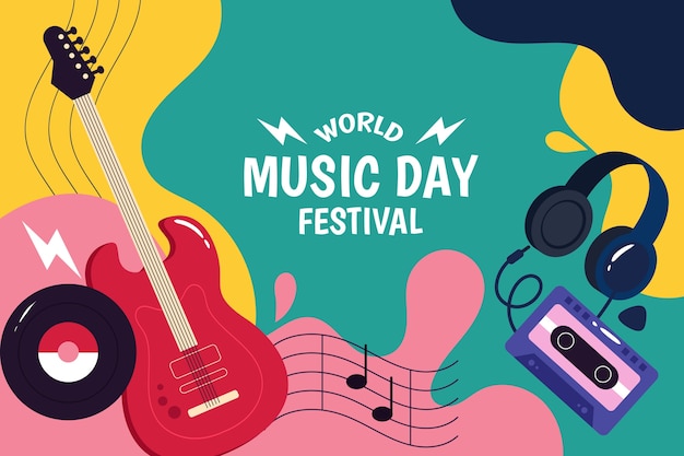 Градиентный фон для празднования всемирного дня музыки