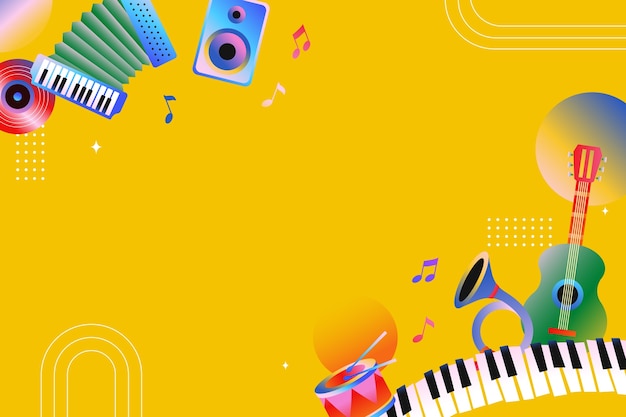 Free vector gradient background for world music day celebration