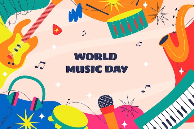세계 음악의 날 축하를 위한 그라데이션 배경