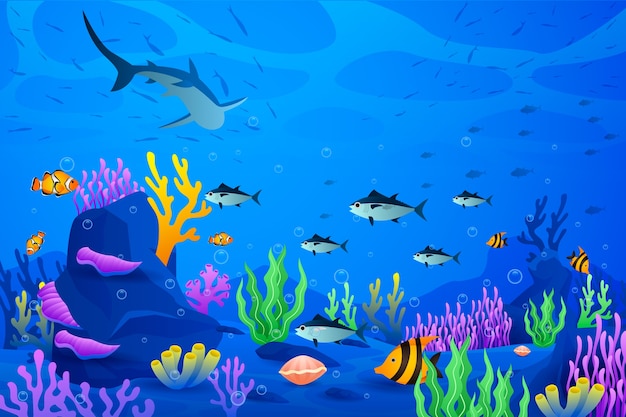 Free vector gradient background for world oceans day celebration