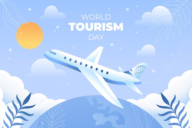 세계 관광의 날 축하를 위한 그라데이션 배경
