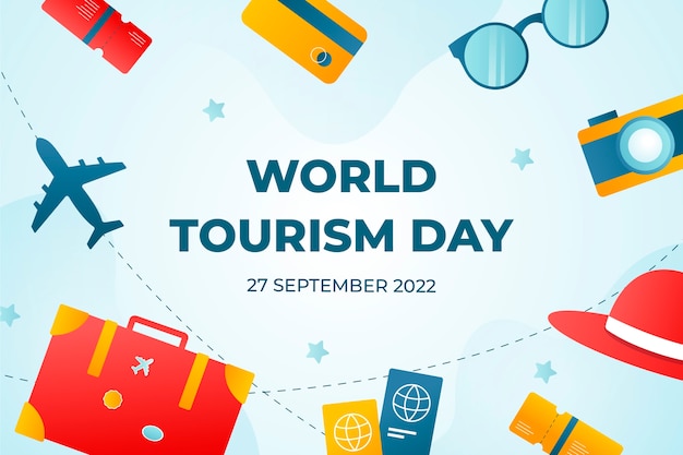 Free vector gradient background for world tourism day celebration
