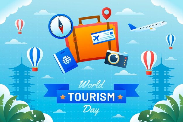 Gradient background for world tourism day celebration