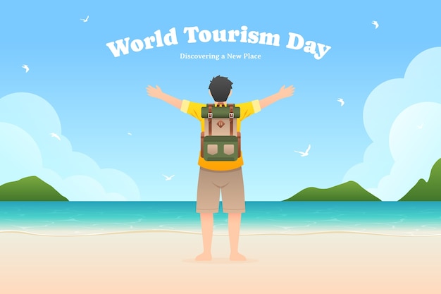 Градиентный фон для всемирного дня туризма