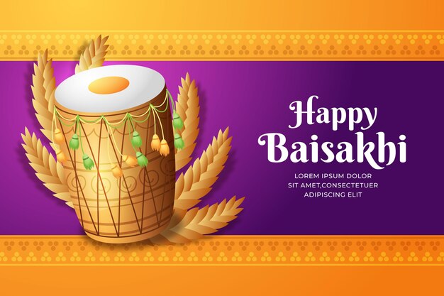 Illustrazione di baisakhi gradiente