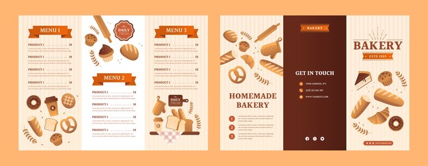 Gradient bakery shop brochure template