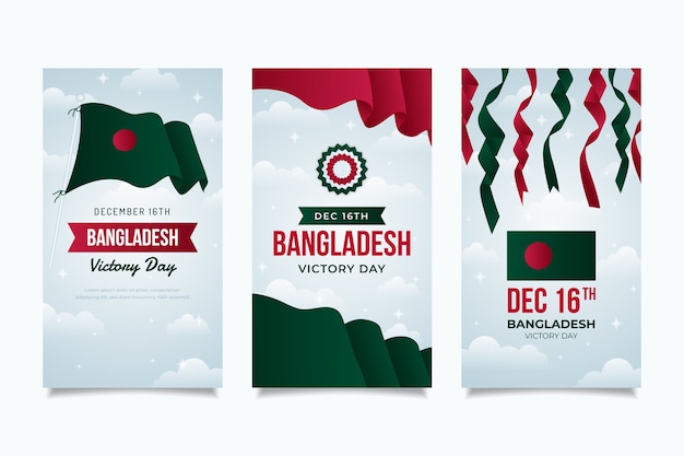gradient bangladesh victory day social media stories collection