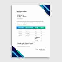 Free vector gradient bank concept invoice