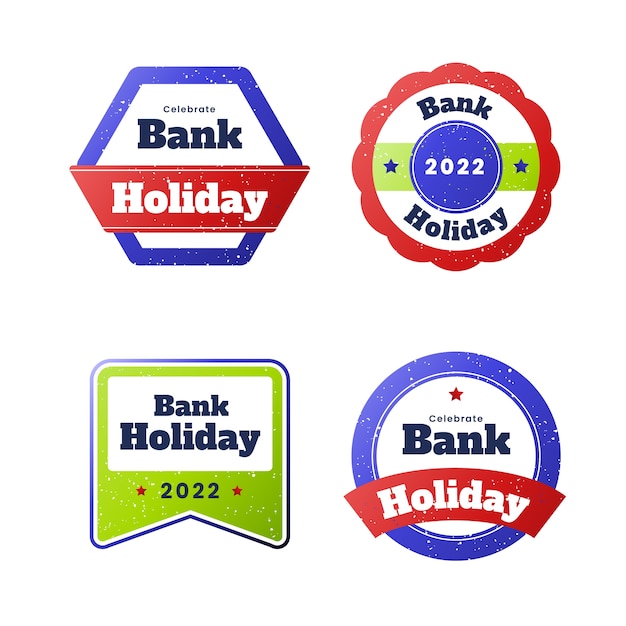 Free vector gradient bank holiday labels