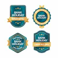 Free vector gradient bank holiday labels