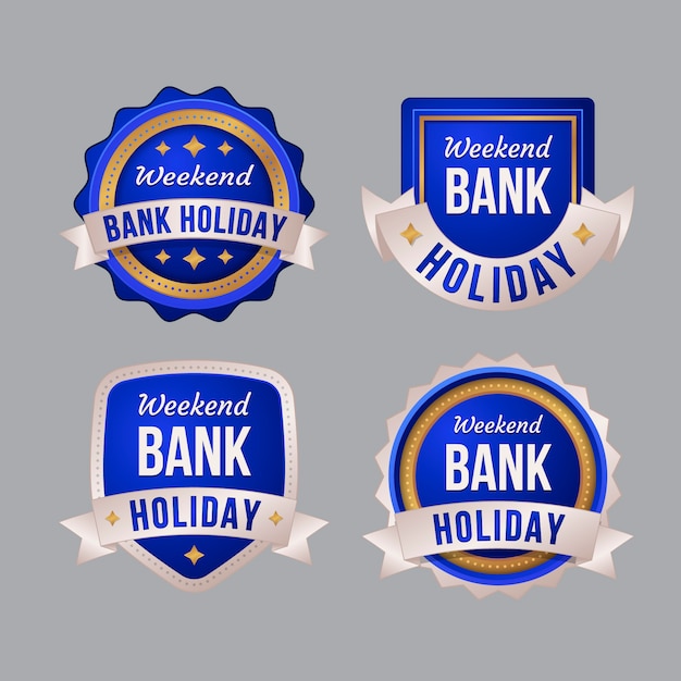 Free vector gradient bank holiday labels