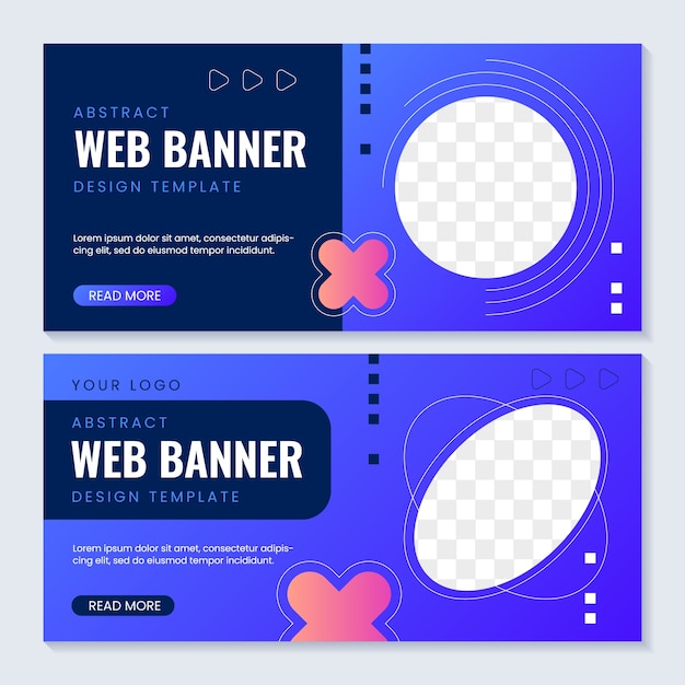 Free vector gradient banner set template