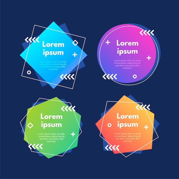 Gradient banner with geometric shapes